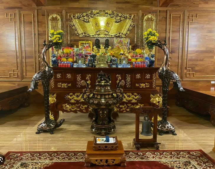 Đôi hạc thờ cỡ lớn bài trí ban thờ gia tiên